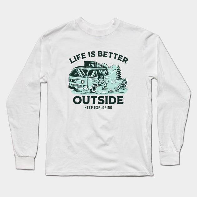 outdoor shirt | life is better outside Long Sleeve T-Shirt by ogdsg